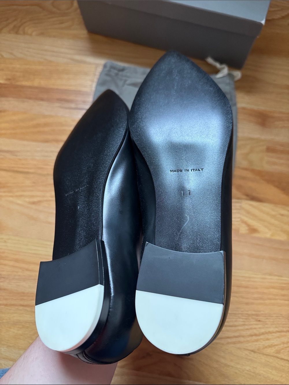 NIB Everlane Black Leather Pointed Loafers Size 11 - Picture 3 of 6
